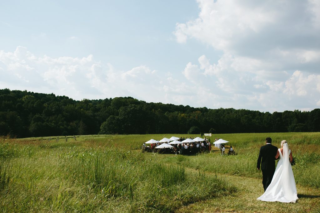 Wedding in a field raleigh