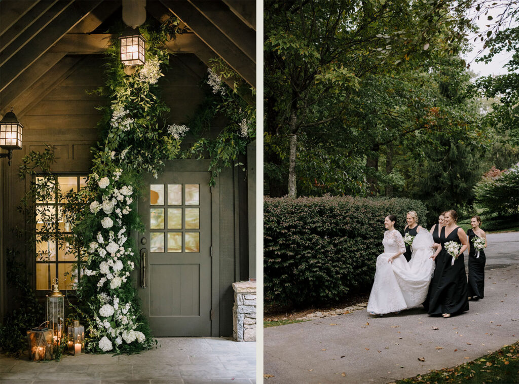 green and white wedding at the farm at old edwards