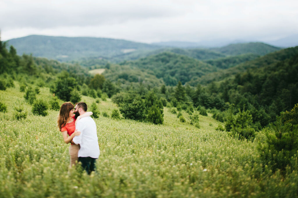 blue ridge parkway engagement photos in boone