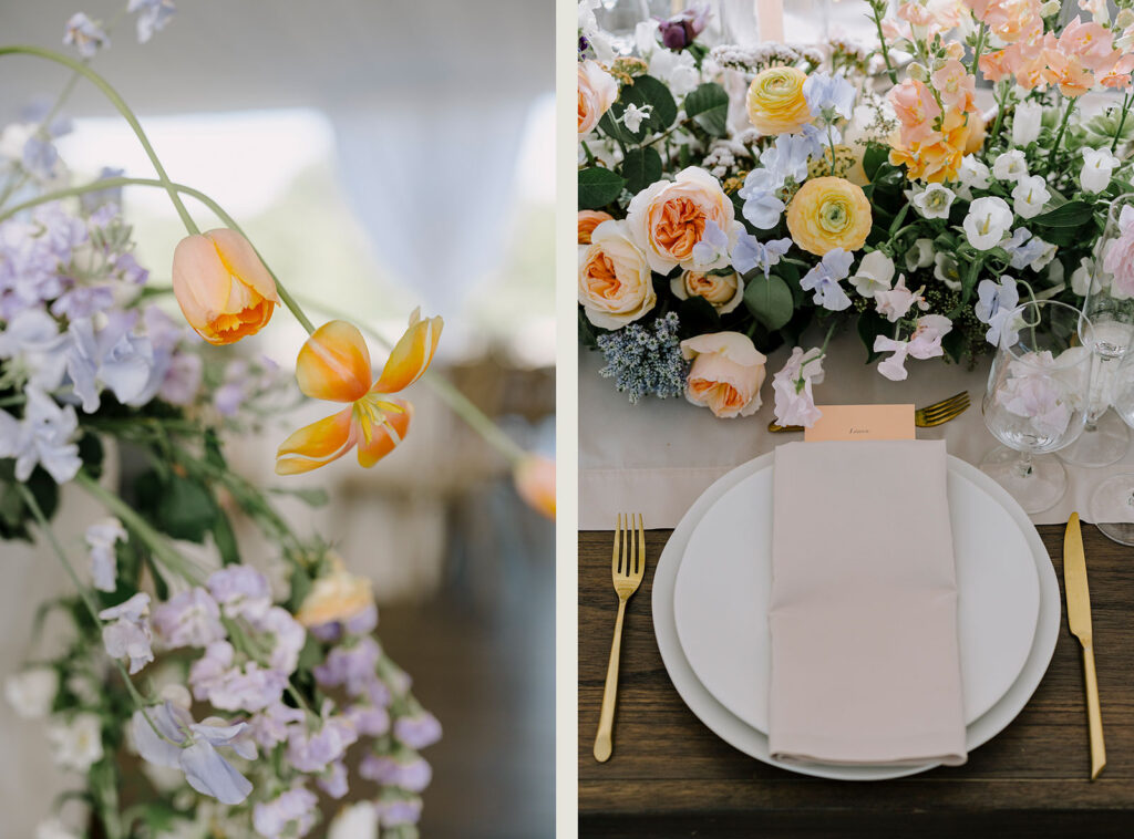 pastel tabletop wedding