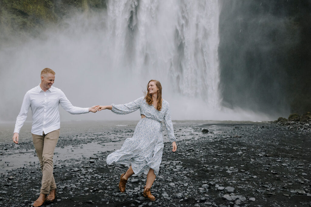 elopement photos at skogafoss iceland