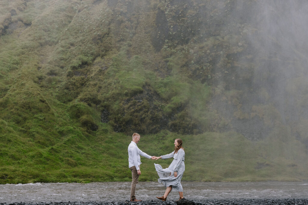 elopement photos at skogafoss iceland