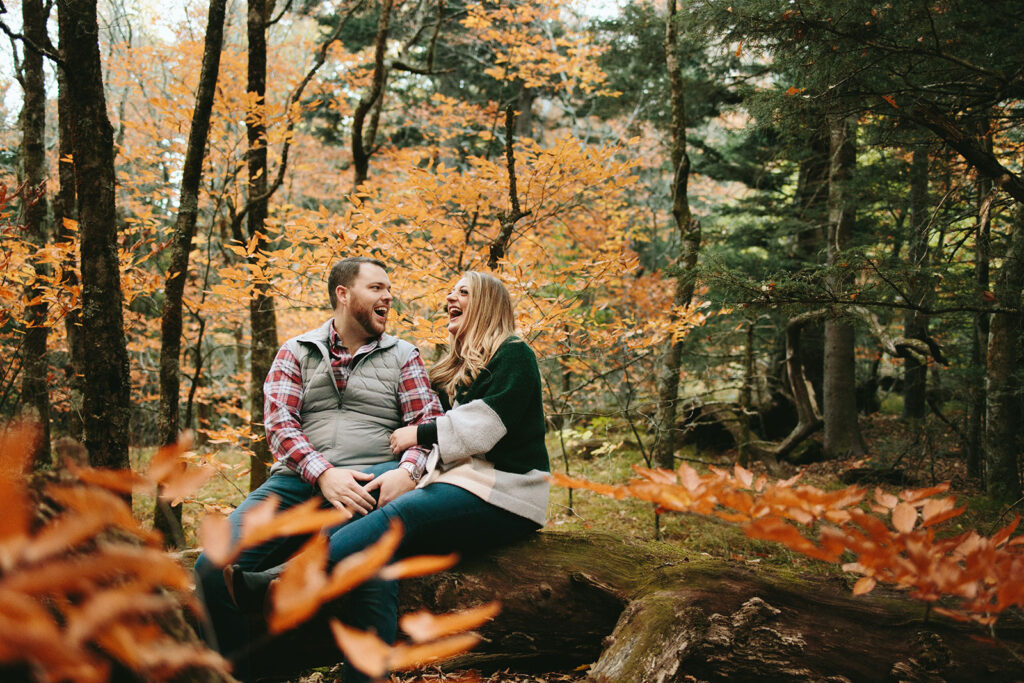 fall engagement photos in asheville