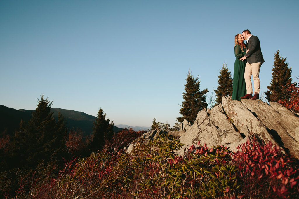 mountaintop engagement photos in asheville