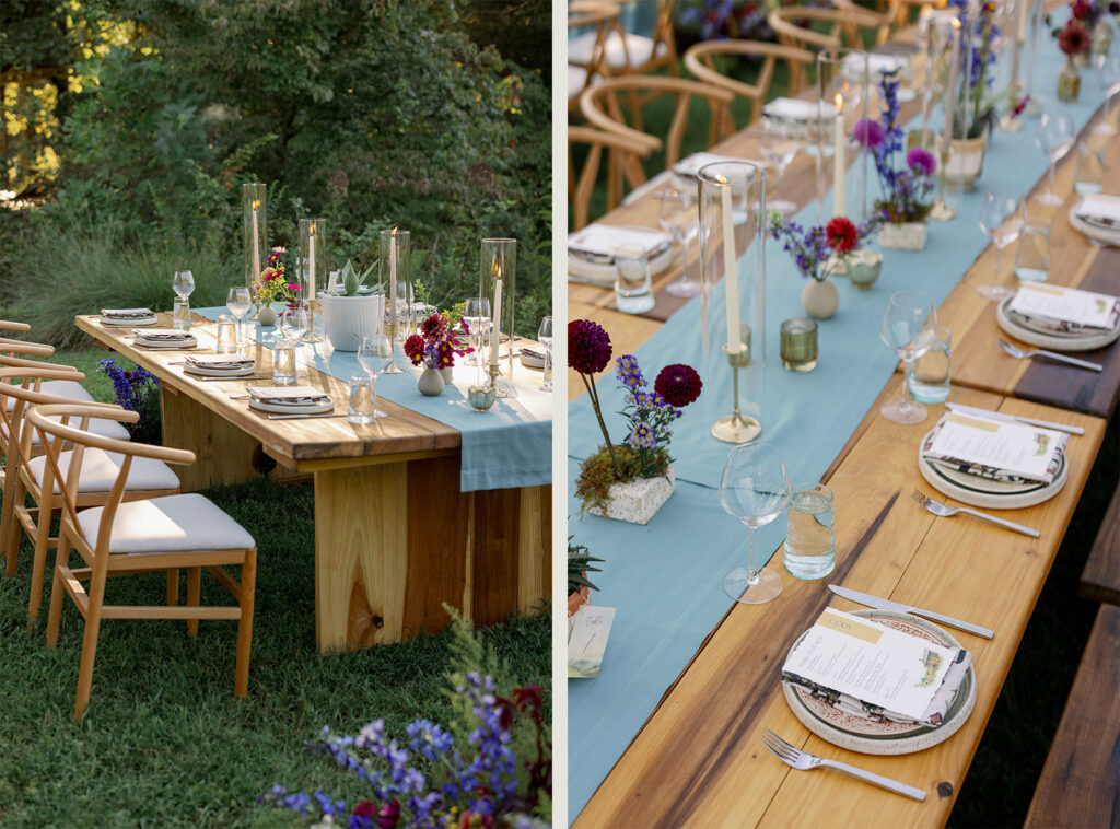 outdoor handmade farm tables