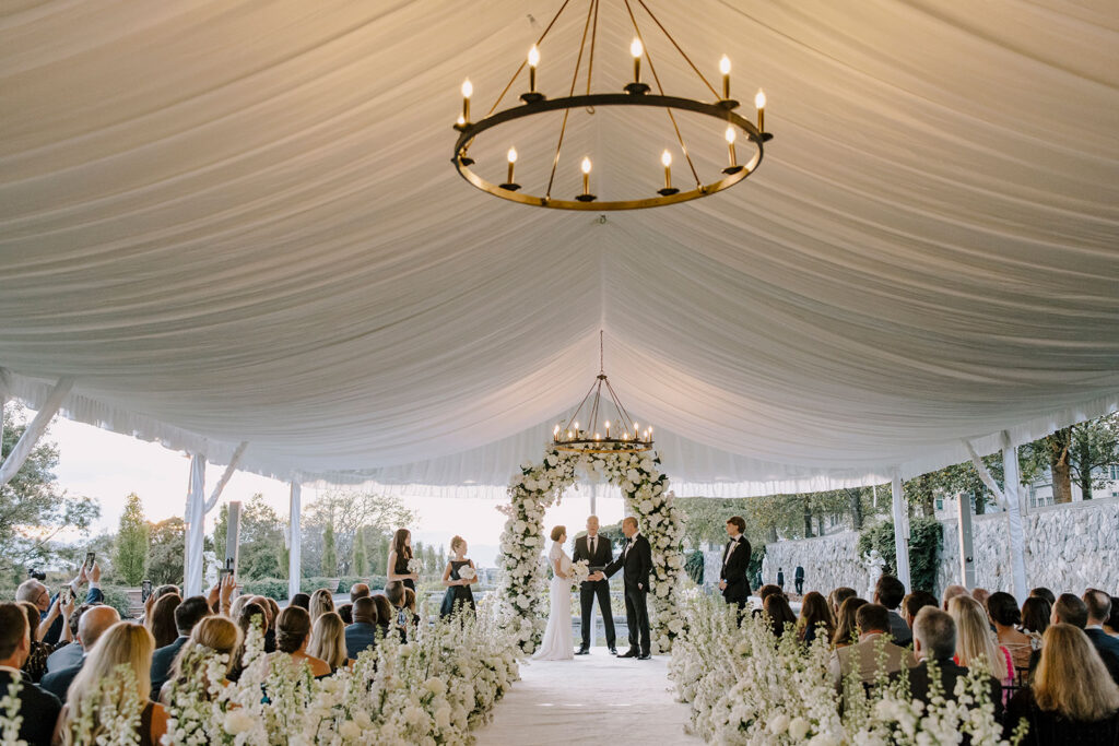 tented biltmore wedding Italian gardens
