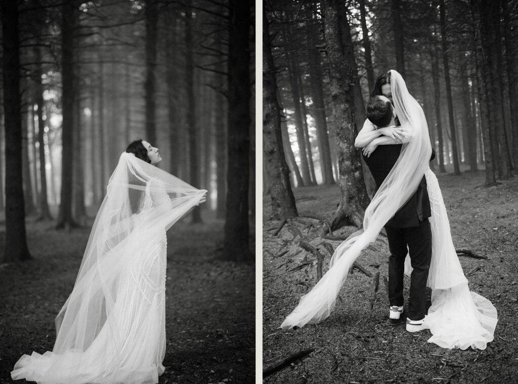 foggy blue ridge parkway elopement