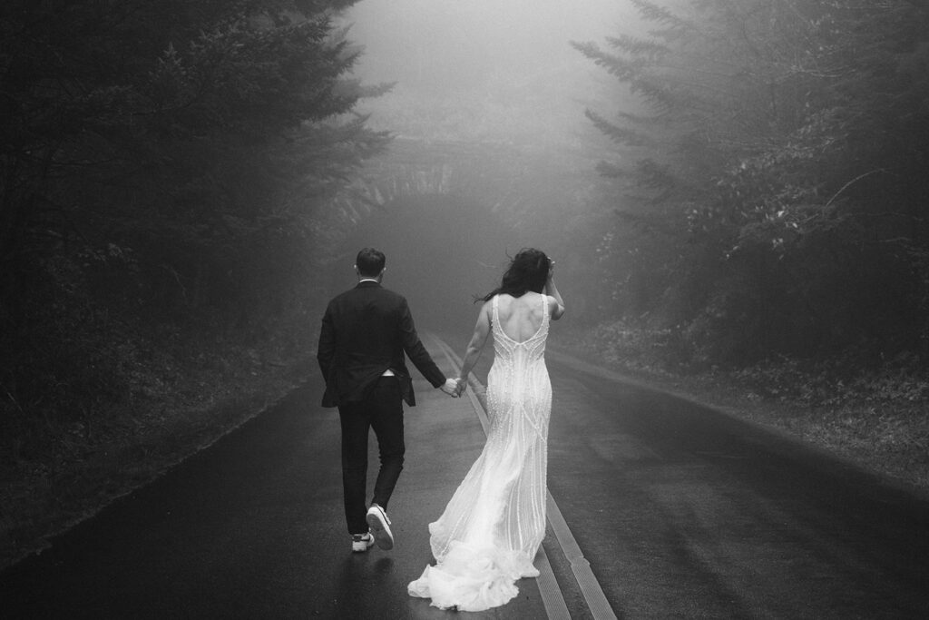 foggy elopement blue ridge parkway