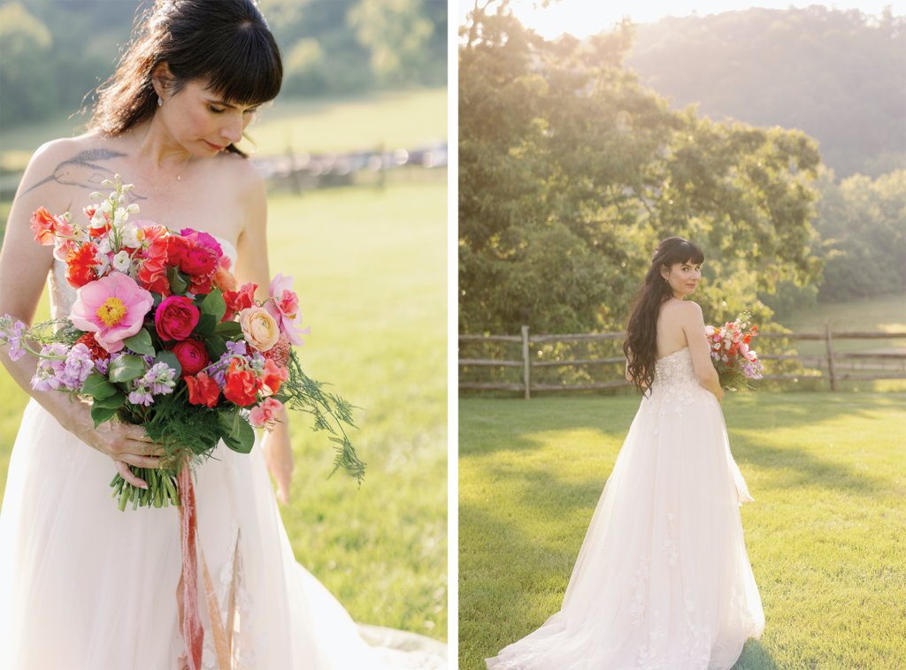 claxton farm colorful wedding