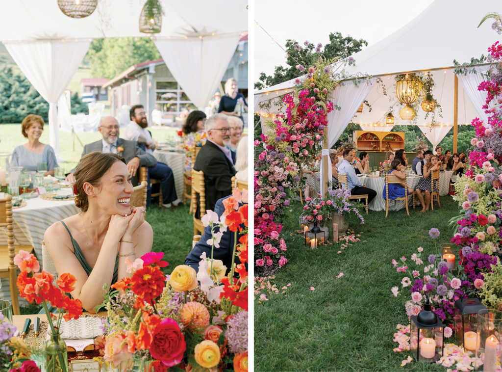 tented colorful wedding at claxton farm